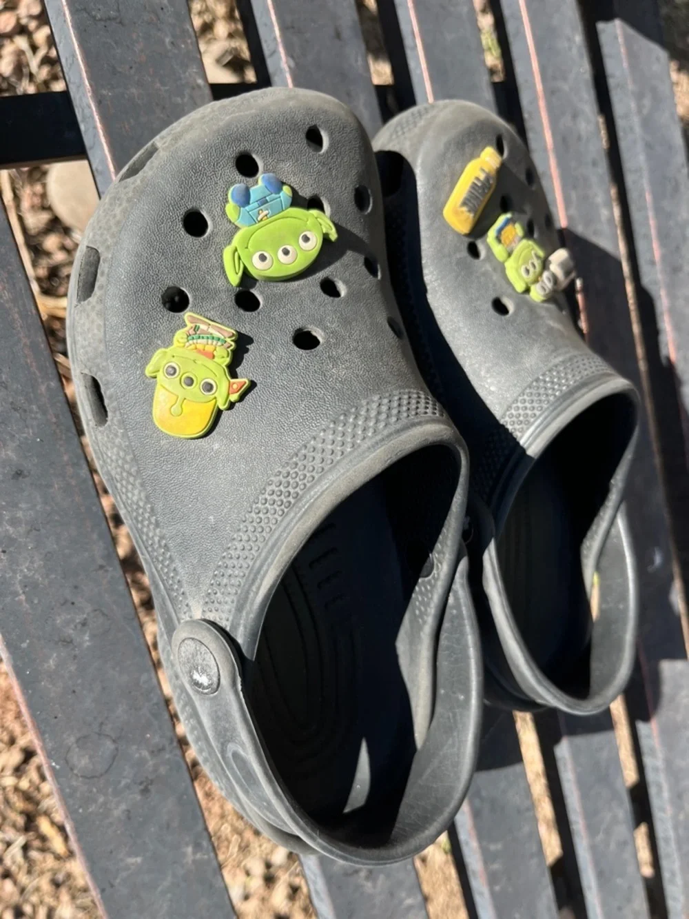 Kids Crocs with  Alien Charms Size 2